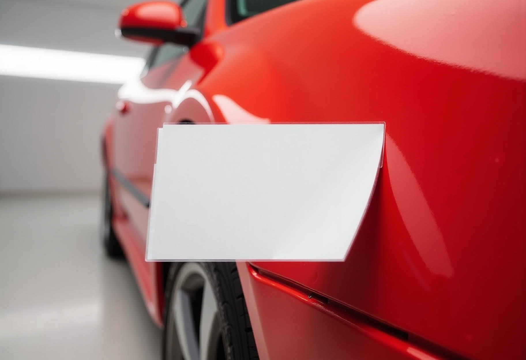 Spray-out card against the panel